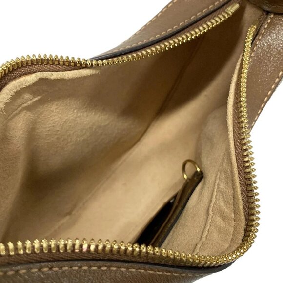 Auth GUCCI GG Half Moon Shape Mini Bag 726843 Beige Dark Brown PVC Leather - Picture 14 of 16